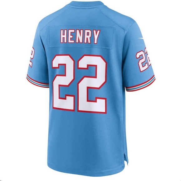 NIKE MEN’S TENNESSEE TITANS #22 DERRICK HENRY OILERS GAME JERSEY LIGHT BLUE - L - Picture 3 of 6